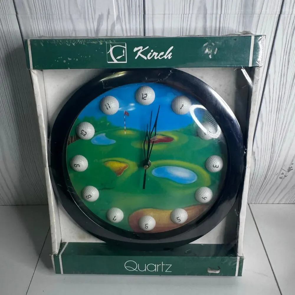 Golf Wall Clock Quartz 3D Golf Balls on Course Decor Kirch Taiwan 11”